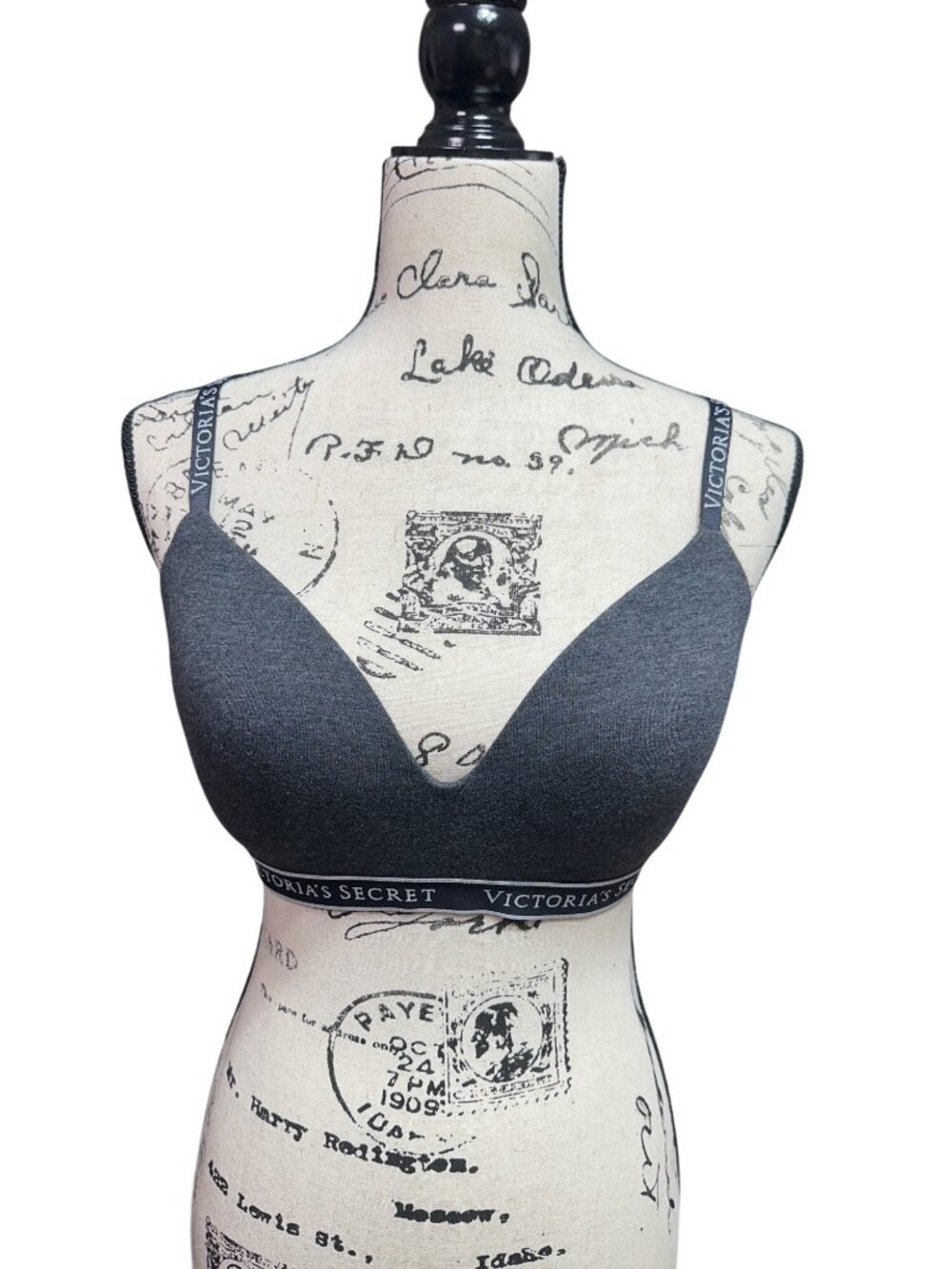 Victorias Secret Wireless Lightly Lined T-Shirt Bra 34DD Dark Gray Adjustable St
